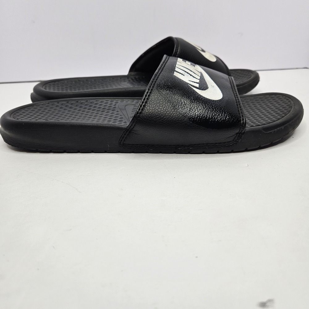 Nike Black Men's Slip On Sandals Size 12 Heel To Toe 12"